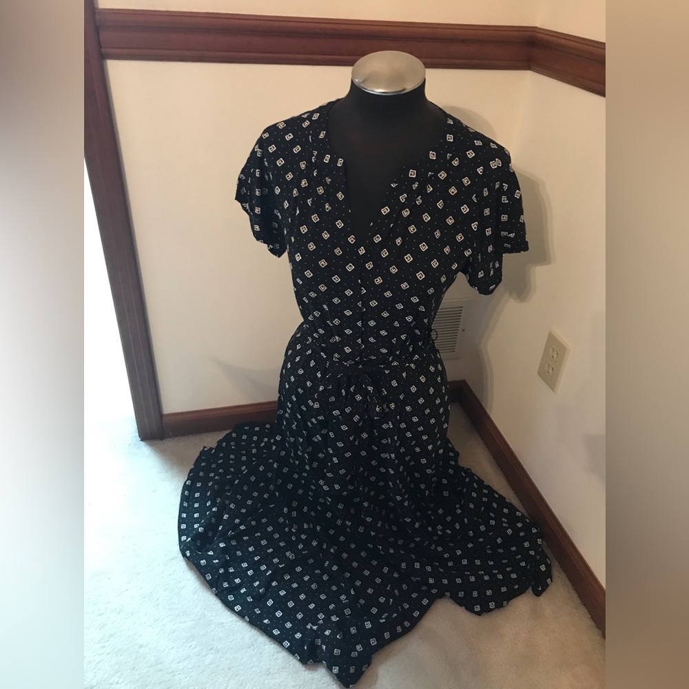 Loft rayon belted shirt dress